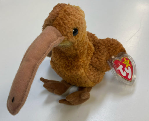 Plush TY Beanie Baby - Beak the Kiwi - Cardboard Memories Inc.