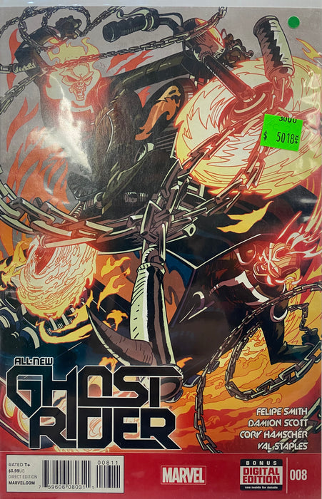 Comic Books Marvel Comics - All-New Ghost Rider (2014) 008 (Cond. VF-) - 5018 - Cardboard Memories Inc.