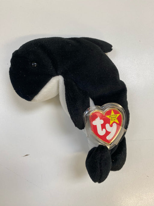 Plush TY Beanie Babies - Waves the Whale - Cardboard Memories Inc.