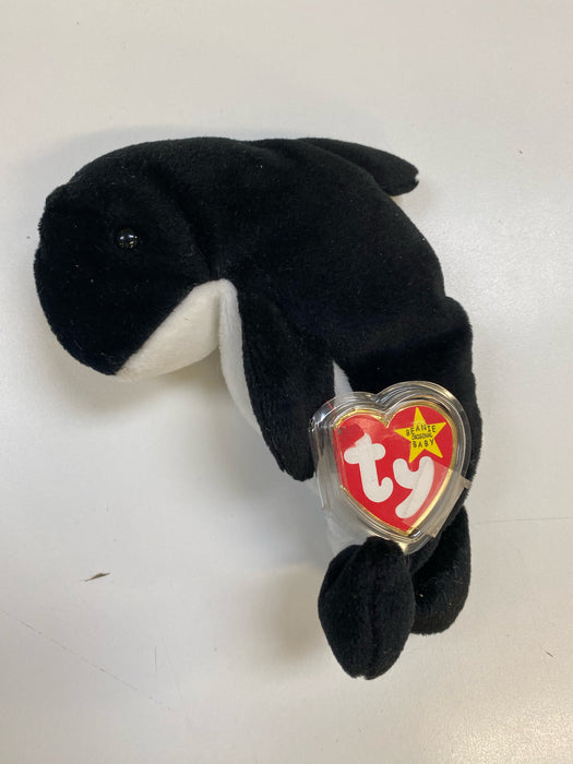 Plush TY Beanie Babies - Waves the Whale - Cardboard Memories Inc.