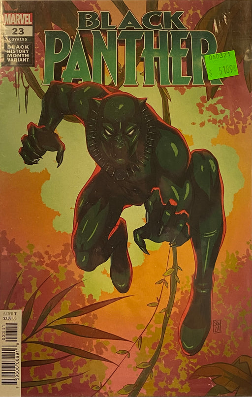 Comic Books Marvel Comics - Black Panther (2018 7th Series) 023 - Cover D Souza Black Panther Black History Month Variant Edition (Cond. VF-) - 5189 - Cardboard Memories Inc.