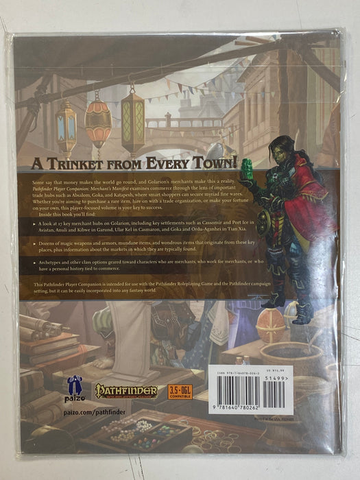 Role Playing Games Paizo - Pathfinder - Player Companion - Merchants Manifest - PF0028 - Cardboard Memories Inc.