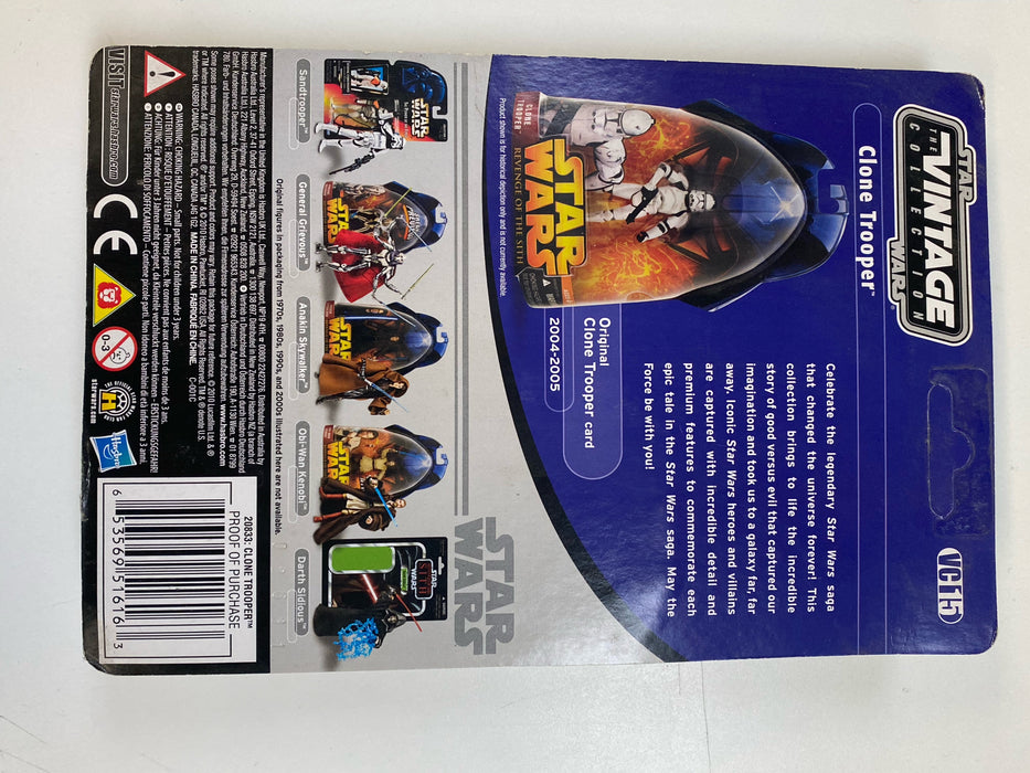 Action Figures and Toys Hasbro - Star Wars - Revenge of the Sith 2010 Vintage Series - Clone Trooper 4" Action Figure *Unpunched See Photos* - Cardboard Memories Inc.