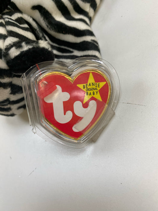 Plush TY Beanie Baby - Ziggy the Zebra - Cardboard Memories Inc.