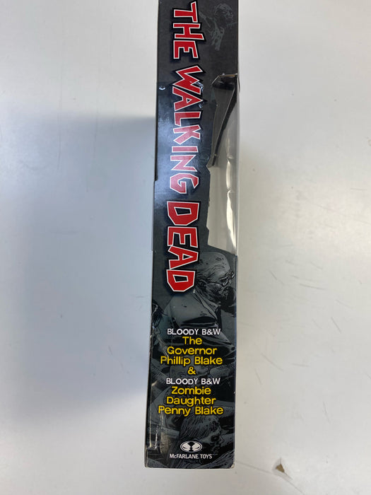 Action Figures and Toys McFarlane Toys - Walking Dead - Bloody Black & White Governor and Daughter Penny Blake - Series 2 Figure Set - PX Previews Exclusive - Cardboard Memories Inc.