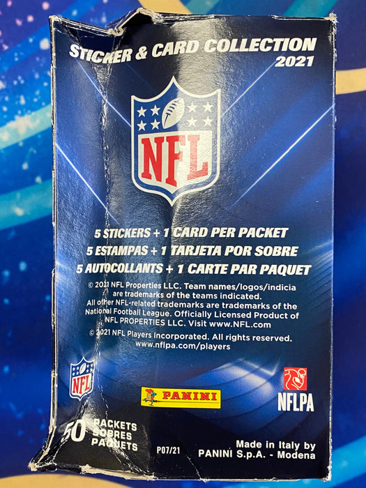 Sports Cards Panini - 2021 - Football - NFL Sticker - Sticker Box - DAMAGED BOX - Resealed - Cardboard Memories Inc.