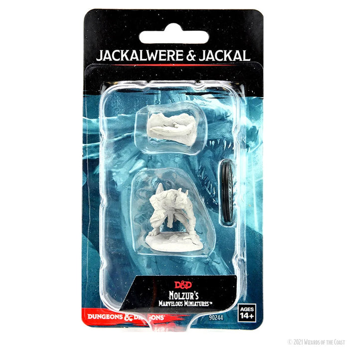 Role Playing Games Wizkids - Dungeons and Dragons - Unpainted Miniature - Nolzurs Marvellous Miniatures - Jackalwere and Jackal - 90244 - Cardboard Memories Inc.