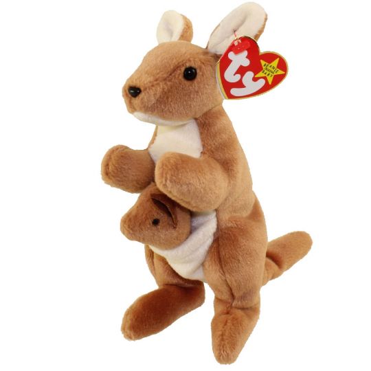 Plush TY Beanie Baby - Pouch the Kangaroo - Cardboard Memories Inc.
