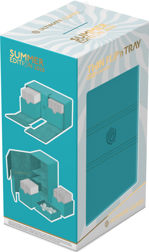 Supplies Ultimate Guard - Twin Flip N Tray Deck Case - Lagoon Xenoskin - Summer Edition 2025 - 200 - Cardboard Memories Inc.