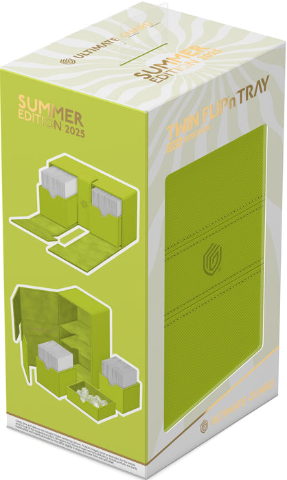 Supplies Ultimate Guard - Twin Flip N Tray Deck Case - Lime Xenoskin - Summer Edition 2025 - 200 - Cardboard Memories Inc.