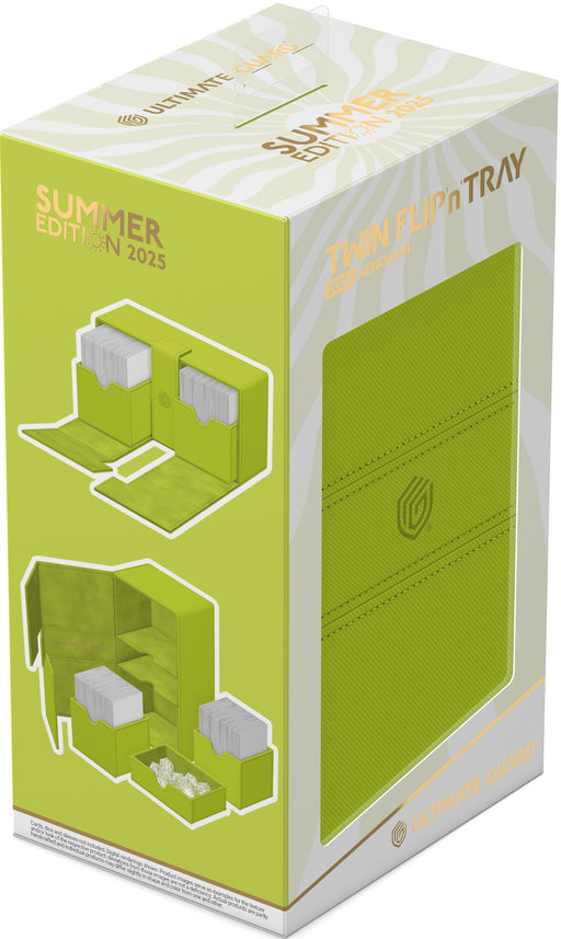 Supplies Ultimate Guard - Twin Flip N Tray Deck Case - Lime Xenoskin - Summer Edition 2025 - 200 - Cardboard Memories Inc.