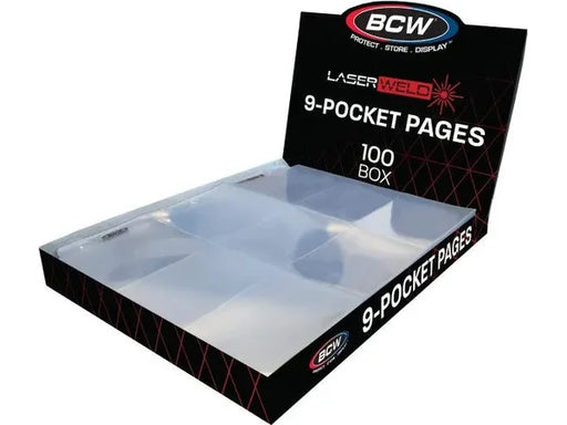 Supplies BCW - 9 Pocket LaserWeld Binder Pages - Box of 100 - Cardboard Memories Inc.