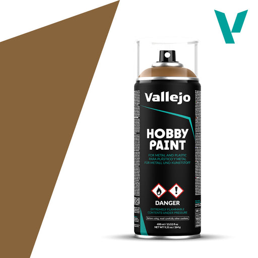 Paints and Paint Accessories Acrylicos Vallejo - Paint Spray - Leather Brown - 28 014 - Cardboard Memories Inc.