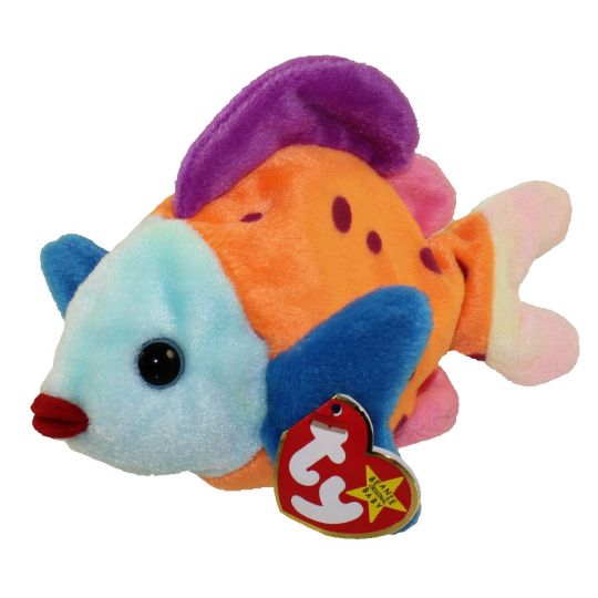 Plush TY Beanie Baby - Lips the Fish - Cardboard Memories Inc.