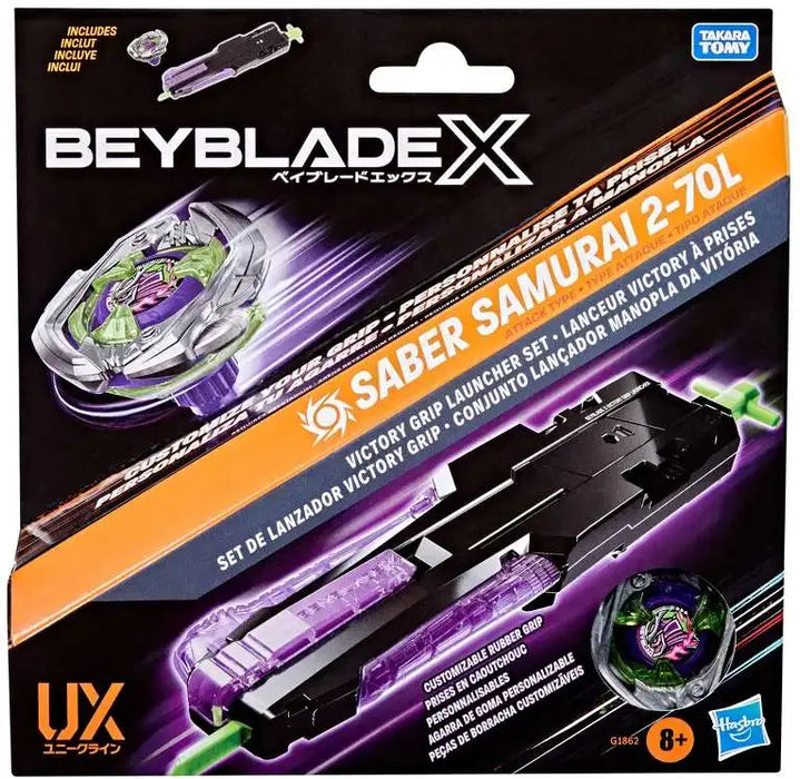 Hasbro - Beyblade X - Saber Samurai - 2-70L - Victory Grip Launcher Set