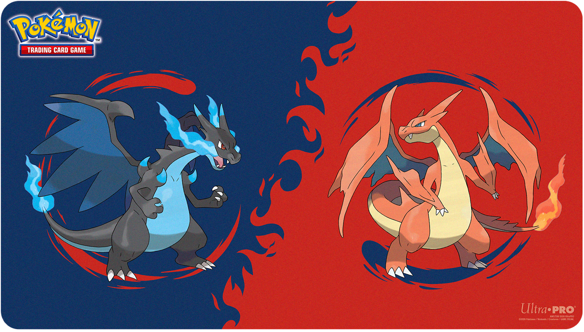 Trading Card Games Ultra Pro - Pokemon - Mega Charizard X and Mega Charizard Y - Playmat - Cardboard Memories Inc.