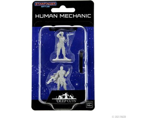 Role Playing Games Wizkids - Starfinder - Unpainted Miniature - Deep Cuts - Human Mechanic - 90333 - Cardboard Memories Inc.