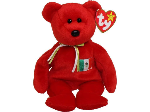 Plush TY Beanie Baby - Osito the Mexician Bear - Damaged Tag - Cardboard Memories Inc.