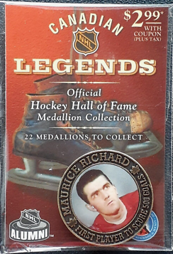 Supplies NHL - Canadian Legends - Official Hockey Hall of Fame - Medallion Collection - Maurice Richard - Cardboard Memories Inc.