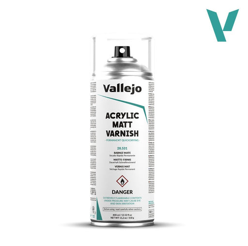 Paints and Paint Accessories Acrylicos Vallejo - Paint Spray - Acrylic Matt Spray Varnish - 28 531 - Cardboard Memories Inc.