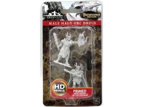 Role Playing Games Paizo - Pathfinder - Unpainted Miniatures - Deep Cuts - Male Half-Orc Druid - 73853 - Cardboard Memories Inc.
