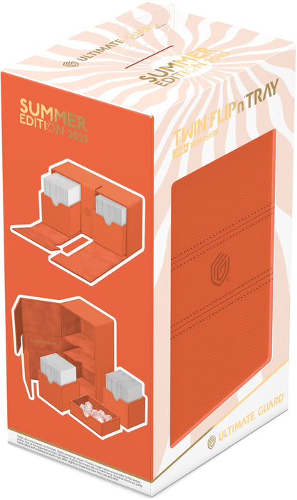 Supplies Ultimate Guard - Twin Flip N Tray Deck Case - Peach Xenoskin - Summer Edition 2025 - 200 - Cardboard Memories Inc.