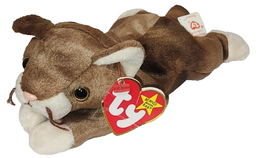 Plush TY Beanie Baby - Pounce the Cat - Cardboard Memories Inc.