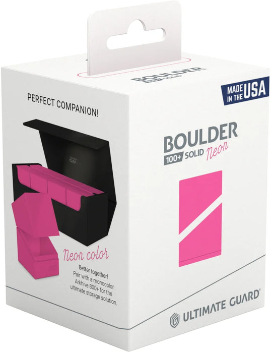 Supplies Ultimate Guard - Boulder Deck Case - Neon Solid - Pink - 100 - Cardboard Memories Inc.