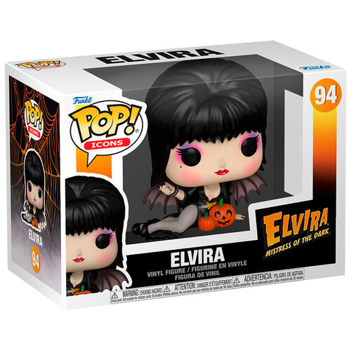 Action Figures and Toys POP! - Icons - Elvira - Mistress of the Dark - Elvira with Pumpkins - Cardboard Memories Inc.