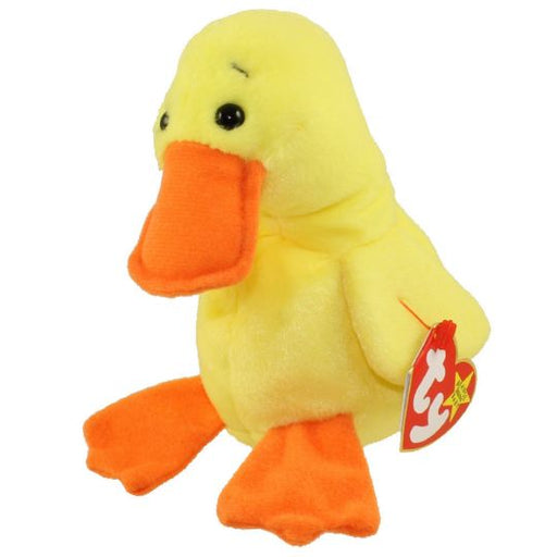 Plush TY Beanie Baby - Quackers the Duck - Cardboard Memories Inc.
