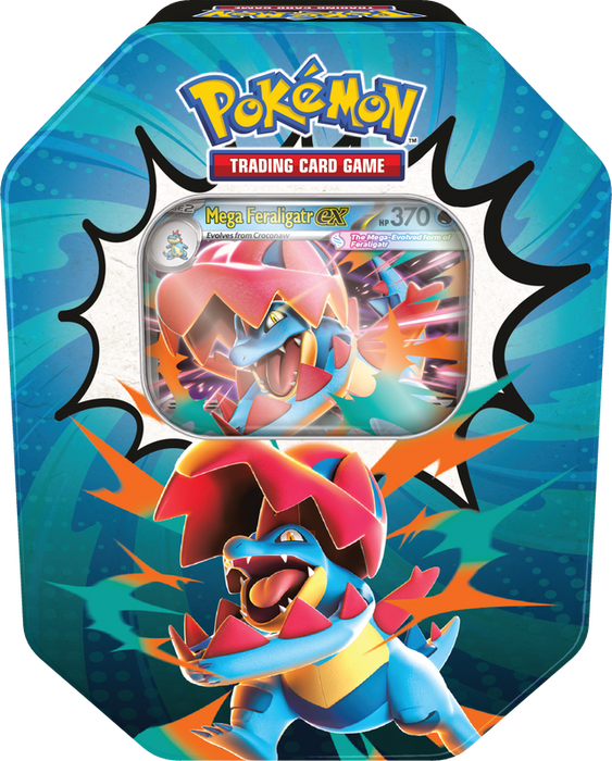 Trading Card Games Pokémon - Ascended Heroes - Mega Feraligatr - Tin - Pre-Order August 28th 2026 - Cardboard Memories Inc.