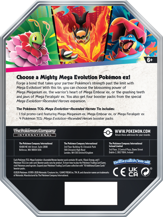Trading Card Games Pokémon - Ascended Heroes - Mega Emboar - Tin - Pre-Order August 28th 2026 - Cardboard Memories Inc.