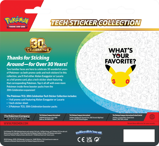 Trading Card Games Pokemon - 2026 - 30th Celebration - Tech Sticker Collection - Alolan Exeggutor - Pre-Order September 16th 2026 - Cardboard Memories Inc.
