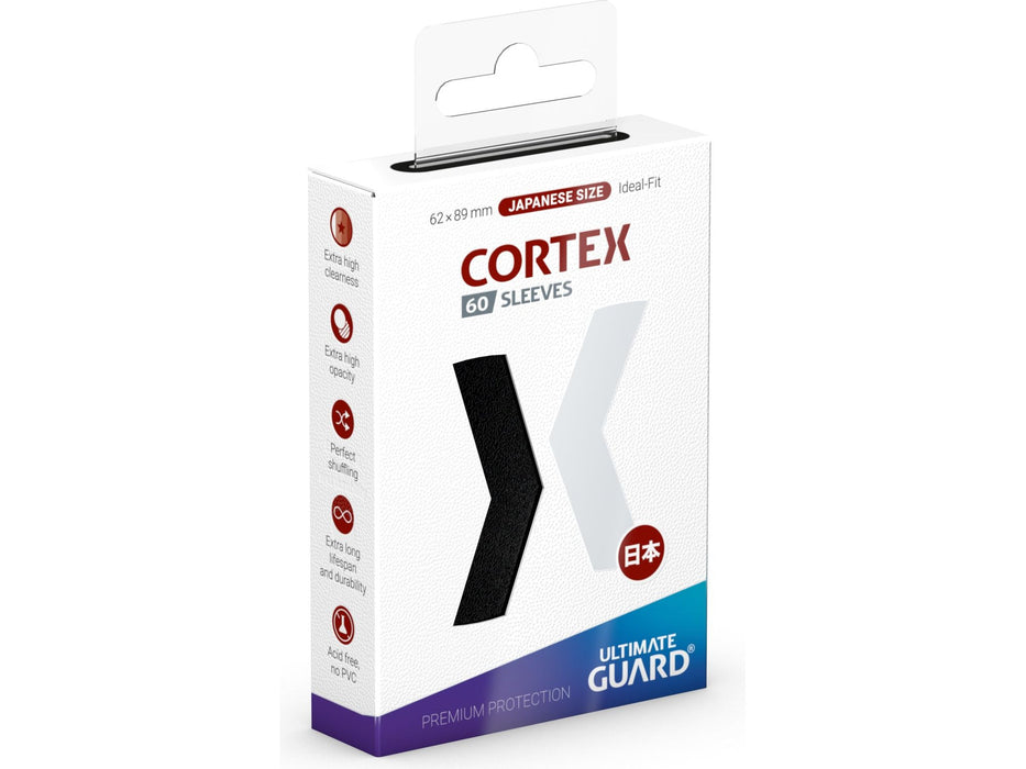 Supplies Ultimate Guard - Cortex Sleeves - Japanese Size - Glossy - Black - 60 Count - Cardboard Memories Inc.