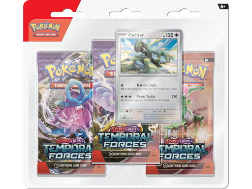 Trading Card Games Pokemon - Scarlet and Violet - Temporal Forces - 3-Pack Blister - Cyclizar - Cardboard Memories Inc.