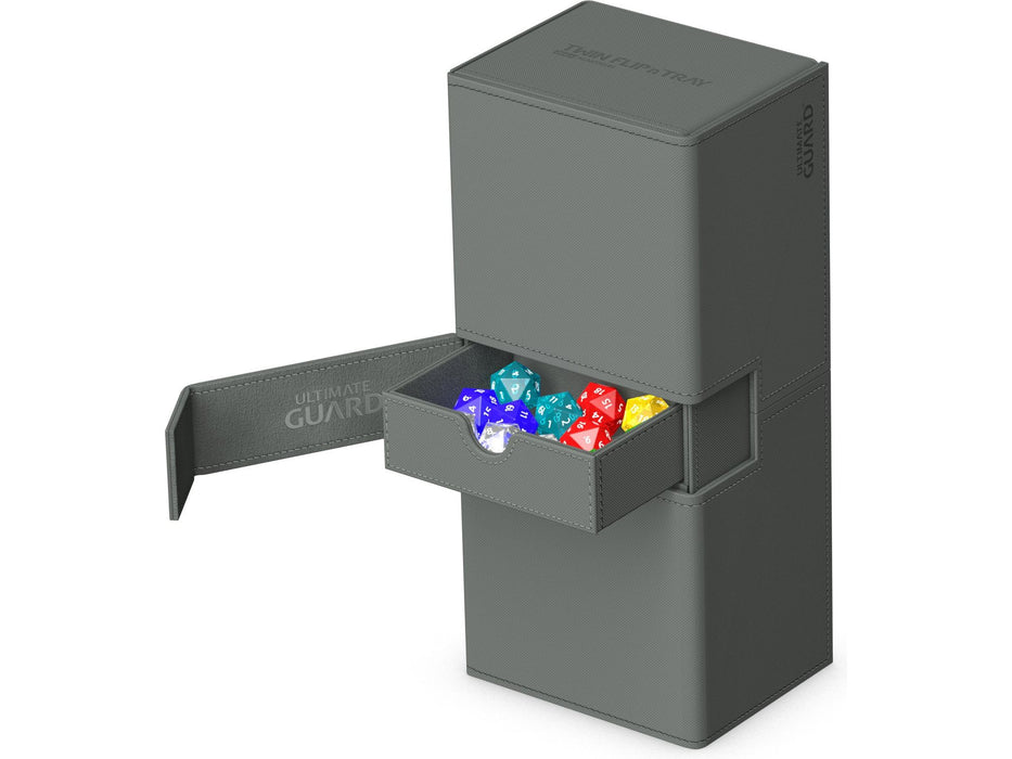 Supplies Ultimate Guard - Twin Flip N Tray Deck Case - Monocolor Grey - 266+ - Cardboard Memories Inc.