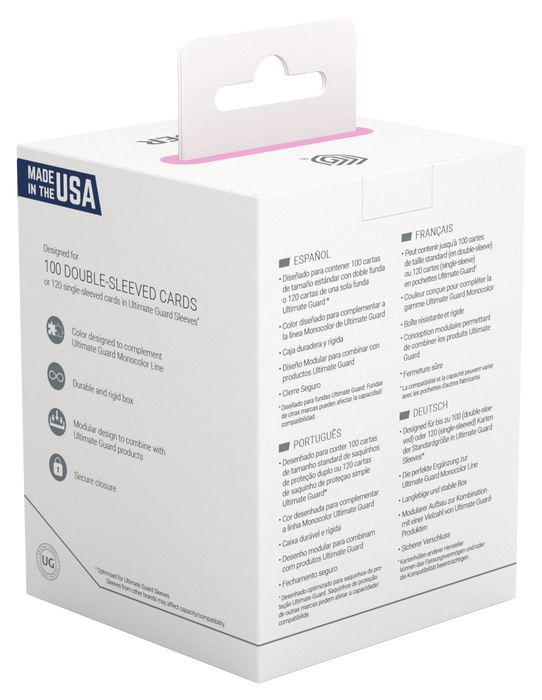 Supplies Ultimate Guard - Boulder Deck Case - Pastel Solid - Candy Pink - 100 - Cardboard Memories Inc.