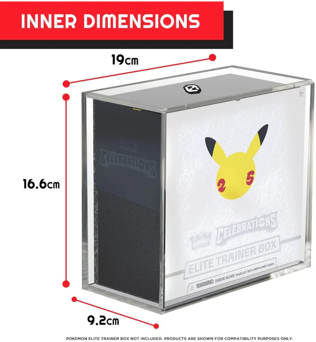 Comic Supplies Evoretro - Acrylic Pokémon ETB Protector with Sliding Lid - 4.0mm - Cardboard Memories Inc.