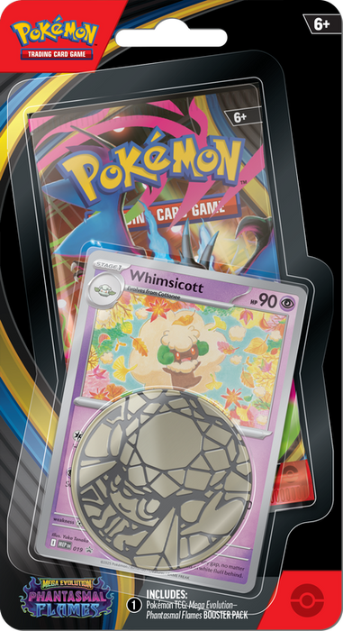 Trading Card Games Pokémon - Mega Evolution - Phantasmal Flames - 3 Pack Blister - Whimsicott - Cardboard Memories Inc.