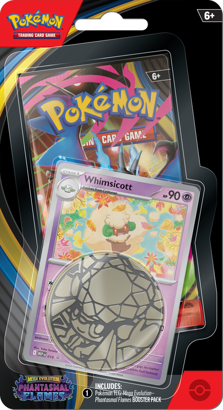 Trading Card Games Pokémon - Mega Evolution - Phantasmal Flames - 3 Pack Blister - Whimsicott - Cardboard Memories Inc.