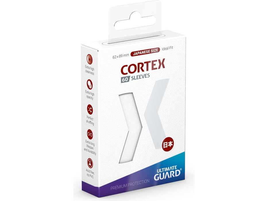 Supplies Ultimate Guard - Cortex Sleeves - Japanese Size - Glossy - White - 60 Count - Cardboard Memories Inc.