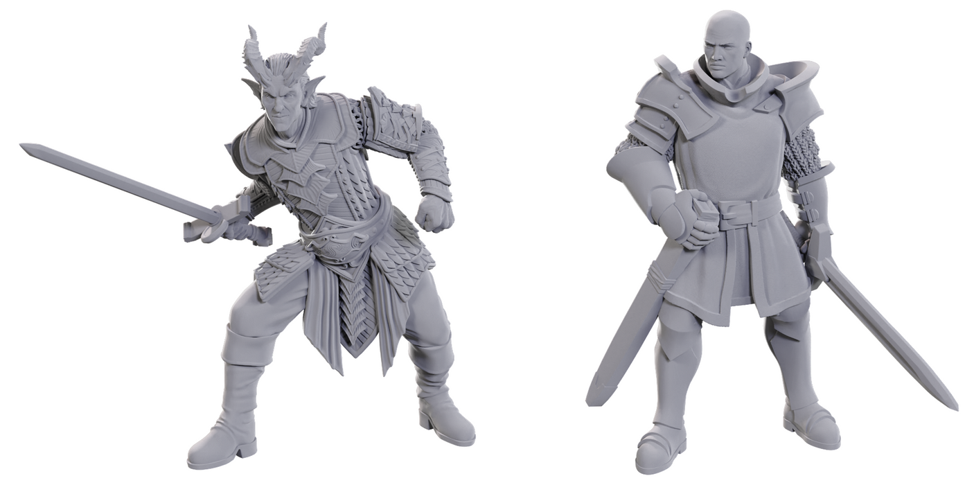 Role Playing Games Wizkids - Dungeons and Dragons - Unpainted Miniature - Baldurs Gate 3 Special Edition - Ulder Ravengard and Zevlor - 96370 - Cardboard Memories Inc.