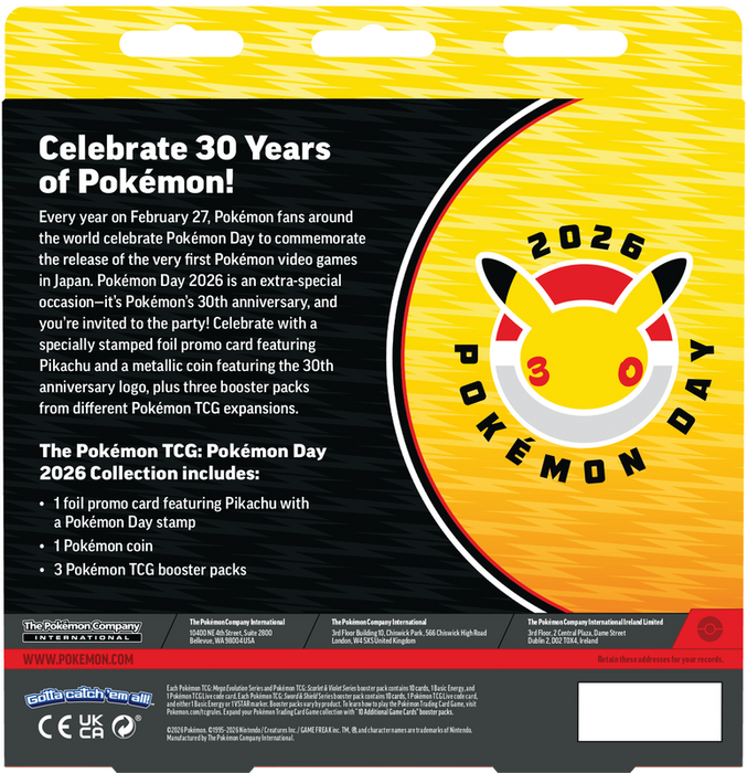 Trading Card Games Pokémon - Pokémon Day - 2026 - Collection Box - Pre-Order January 30th 2026 - Cardboard Memories Inc.