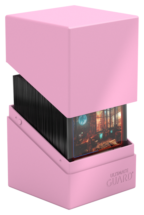 Supplies Ultimate Guard - Boulder Deck Case - Pastel Solid - Candy Pink - 100 - Cardboard Memories Inc.