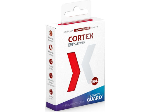 Supplies Ultimate Guard - Cortex Sleeves - Japanese Size - Glossy - Red - 60 Count - Cardboard Memories Inc.