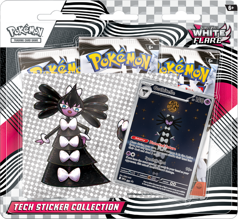 Trading Card Games Pokemon - Scarlet and Violet - Black and White - White Flare Tech Sticker Collection Box - Cardboard Memories Inc.