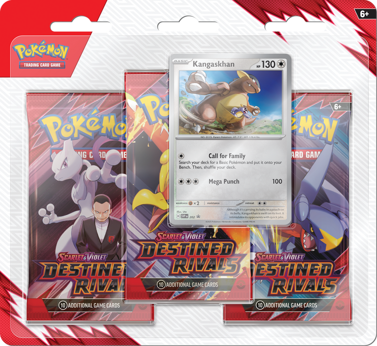 Trading Card Games Pokemon - Scarlet and Violet - Destined Rivials - 3 Pack Blister - Kangaskhan - Cardboard Memories Inc.