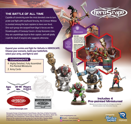 Collectible Miniature Games Renegade Game Studios - Heroscape - Crimson Widow and Dreadnoughts of Carway Cavern - Premium Painted Edition - Army Expansion - Cardboard Memories Inc.