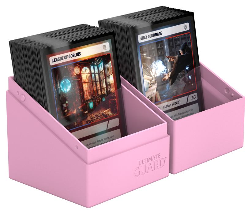 Supplies Ultimate Guard - Boulder Deck Case - Pastel Solid - Candy Pink - 100 - Cardboard Memories Inc.