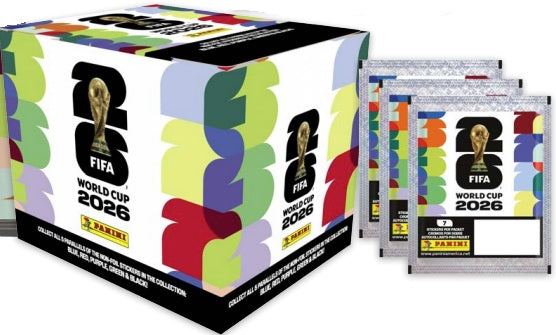Stickers Panini - 2026 - Soccer - FIFA World Cup - Sticker Box - Pre-Order April 22nd 2026 - Cardboard Memories Inc.